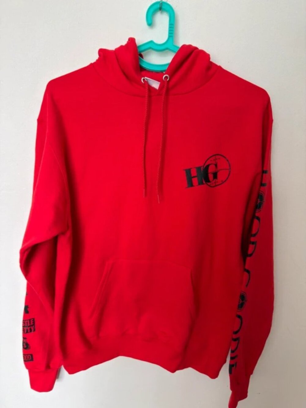 Champion Hood Goodie HG Hoodie Red Medium M Streetwear Graphic Pullover